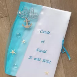 Livre d'or turquoise personnalisable