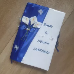 Livre d'or bleu roi personnalisé