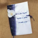 Livre d'or mariage bleu nuit, orchidée, personnalisé