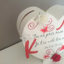 grande urne coeur personnalisée initiales