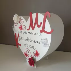 Grande urne mariage rouge et blanc