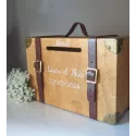 Urne valise en bois personnalisée