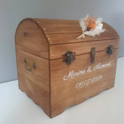 Urne coffre mariage terracotta personnalisée