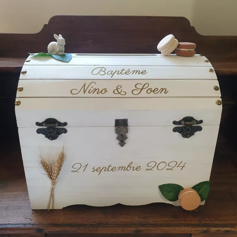 urne bois baptême