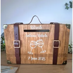 Urne valise décor 2 verres qui trinque personnalisée