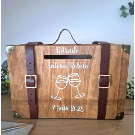 Urne valise décor 2 verres qui trinque personnalisée