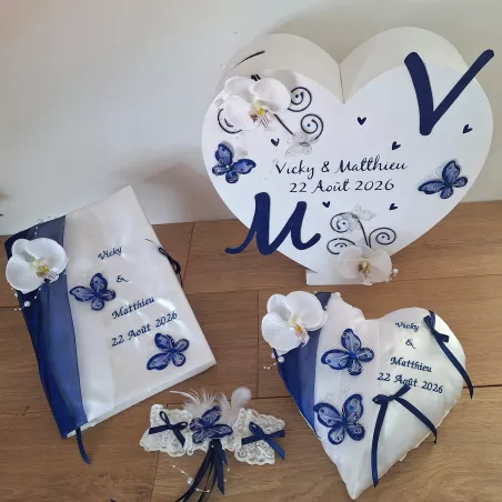 Collection mariage papillon bleu par Saperlipopette Création