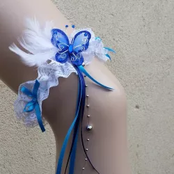 jarretière papillon bleu