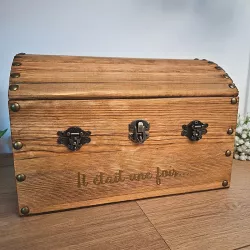 Coffre bois personnalisé 50 cm