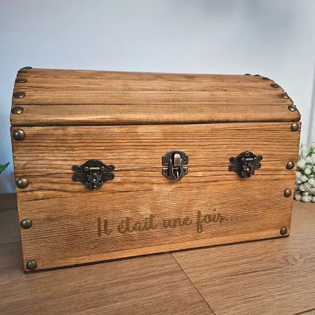 Coffre bois personnalisé 50 cm