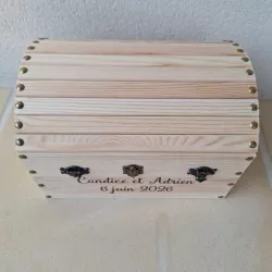 coffre bois clair mariage